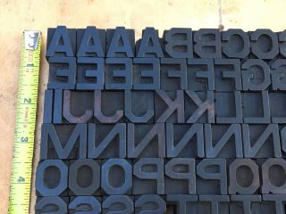 Antique VTG Line - O - Scribe Wood Letterpress Print Type Block A - Z Letters Set 2
