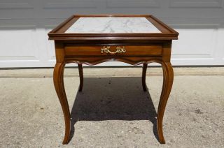William A Berkey / John Widdicomb Marble Top End Or Side Table French Provincial