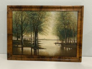 Antique Late 19th Early 20th Century Oil On Canvas Landscape Seascape Painting
