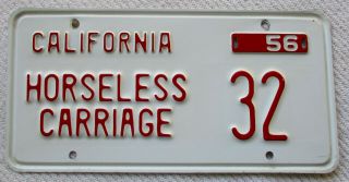 1956 California 2 Digit Horseless Carriage License Plate 32 Rare