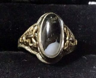 Vintage Stone 10k Gold And Sterling Silver Ladies Estate Ring Approx.  Size 5