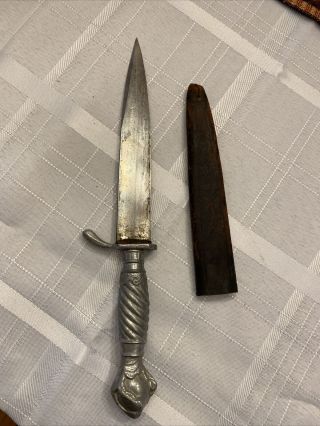 Vintage Fixed Blade Knife W/ Sheath Korium Forged Solingen Steel (germany) 6 1/8