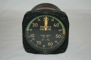 Vintage Manifold Pressure Gauge,  An5770,  2 Engine Aircraft (core Only)