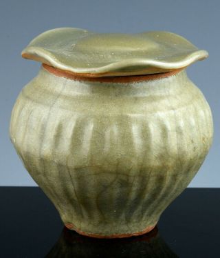 Fine Chinese Longquan Celadon Glazed Small Scholar Ink Pot Jar Yuan Ming Dynasty