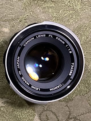 Vintage Canon Fl 50mm 1:1.  8 Lens Made In Japan Serial 734288