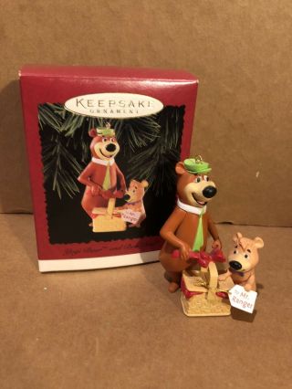 Vintage 1996 Hallmark " Yogi Bear And Boo Boo " Keepsake Ornament W/ Box