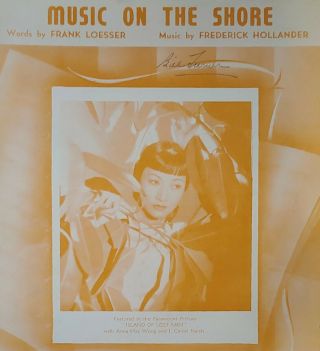 Vintage Anna May Wong Sheet Music Island Of Lost Men Movie Chinese - American Star