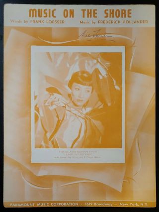 vintage ANNA MAY WONG sheet music ISLAND OF LOST MEN movie CHINESE - AMERICAN STAR 2
