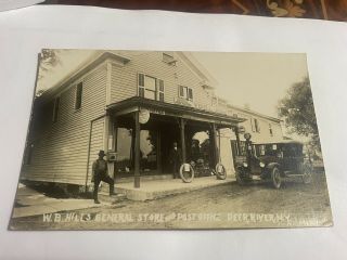 Vintage Rppc,  Wb Hills General Store And Post Office,  Deer River,  Ny Postcards