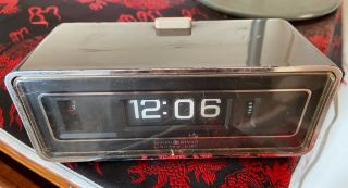 Vintage Ge General Electric Lighted Dial Alarm Clock & Flip Numbers
