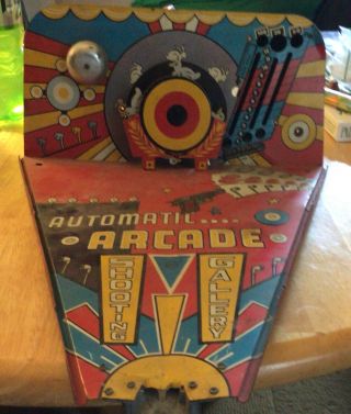 Vintage Metal Mar Automatic Arcade Shooting Gallery Wind Up Topper Part
