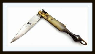 Antique Spanish French Or Italian " Navaja " Folding Knife Dagger Maker Marked
