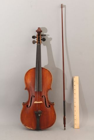 Quality Antique 19thC German 4/4 Figured Maple Violin & Otto R.  Pfretchner Bow 2