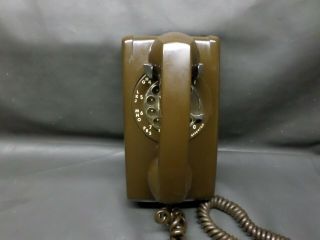 Vintage Brown Rotary Dial Wall Mount " Northern Telecom " Telephone -