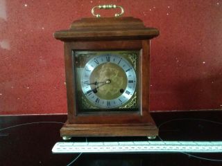 FRANZ HERMLE Mahogany Bell striking Mantle Clock 130 070.  Balance escapement.  VGC 2