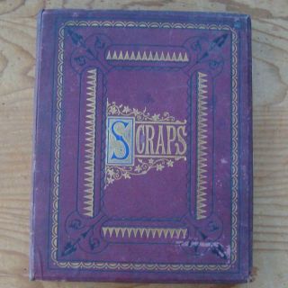 M75 - Victorian Album - Antique Scrapbook - 22 Pages,  44 Sides - Cut - Outs Scraps