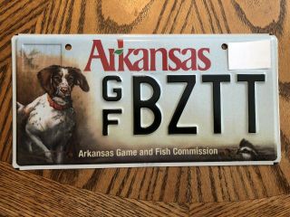 Agfc Arkansas Game Fish Commission License Plate Bird Dog Hunting Wildlife