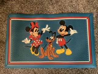 Vintage Disney Mickey,  Minnie & Pluto Rubber Door Mat