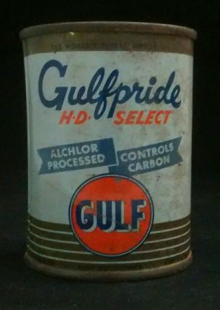 Vintage Gulfpride Hd Select Miniature Gulf Oil Can Bank 3 " Tall