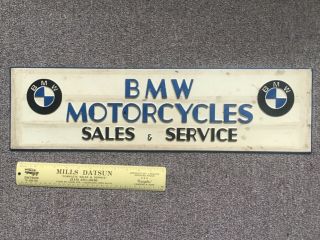 1960’s Vintage Bmw Motorcycle Dealer Magnetic Sign