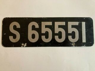 1950s Southern Rhodesia License Plate (today 