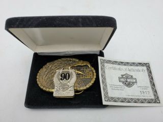 1992 Harley Davidson 90 Years Anniversary Belt Buckle Limited Ed.  3917 Of 4000