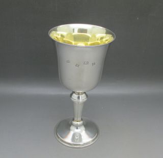 GOOD QUALITY HEAVY SOLID STERLING SILVER WINE GOBLET 171g B&Co BIRMINGHAM 1974 3