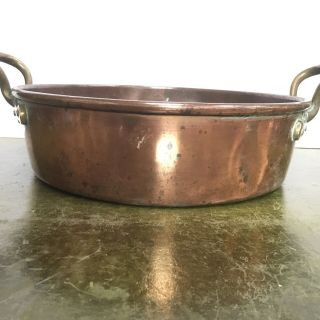 ANTIQUE VICTORIAN COPPER & BRASS JAM / PRESERVING PAN COUNTRY PIECE 2