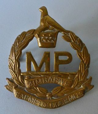 Zimbabwe Military Police Vintage Africa Zim Bird Brass Army Mp Cap Badge