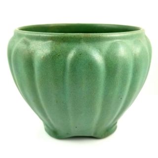 Zanesville Matte Green Arts And Crafts Vase Antique Mission Pottery Jardiniere