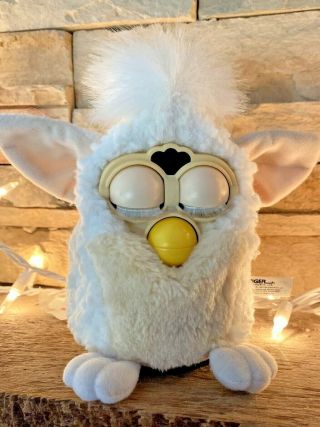 1998 Vintage Furby Babies Curly White Lamb Baby Has Tags 70 - 800 3
