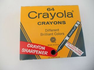 Vintage 64 Crayola Crayons Sharpener Box