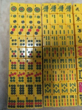 Antique Butterscotch Bakelite Mah Jong Jongg Mahjong Set 160 Tiles Only 2