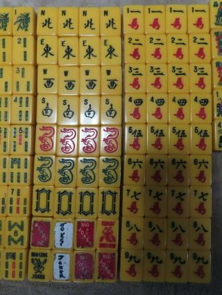 Antique Butterscotch Bakelite Mah Jong Jongg Mahjong Set 160 Tiles Only 3