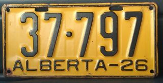 Rare Vintage 1926 Alberta Canada License / Licence Plate