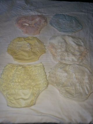 6 Vintage Plastic Vinyl Lined Baby Diaper Pants Bloomers