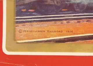4 Lg Antique 1933 Grif Teller PRR Pennsylvania Railroad Locomotive Train Posters 3