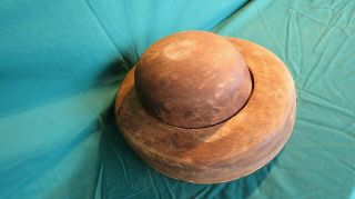 ANTIQUE HAT BLOCK FORM MILLINERY INDUSTRIAL MOLD WOOD FORM  3 2