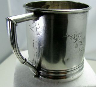 Hand Tooled Aesthetic 414B,  circa 1880 Whiting Mfg Co Sterling Child ' s Cup 3