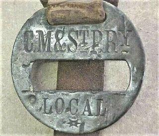 Vintage Brass Baggage Tag - C.  M.  & St.  P.  Ry Local - Chicago Milwaukee St Paul