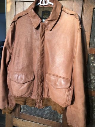 Vintage Avirex Usa Us Army Air Force Bomber Jacket Mens Size 46 Military Leather