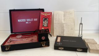 Antique Master Violet Ray No.  11 Quack Medicine Electrotherapy Kit W/ Micro - Slide