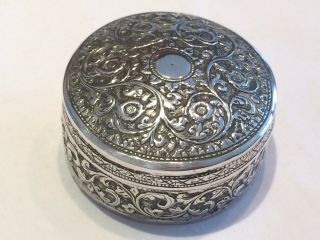 Antique Fine Quality Indian Silver Betel / Areca Nut Box Or Pot With Lid