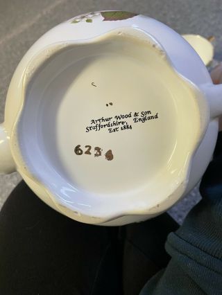Vintage Porcelain Teapot 6236 Arthur Wood & Son Staffordshire England 3