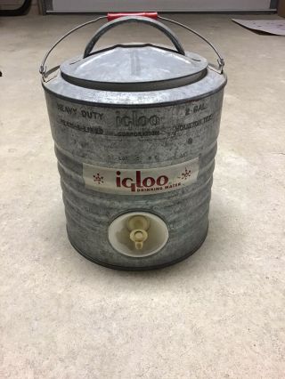 Vintage Metal Igloo Cooler 2 Gallon
