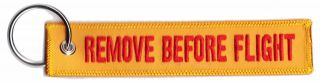 Remove Before Flight Luggage Keychain Tag Key Ring Pilot Cabin Crew Red/yellow