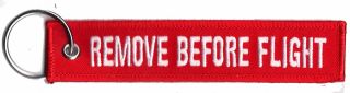 Remove Before Flight Luggage Keychain Tag Key Ring Pilot Cabin Crew White/red