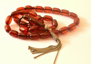 Antique Very Old Cherry Bakelite,  Misketa Faturan Worry Prayer Beads Tesbih