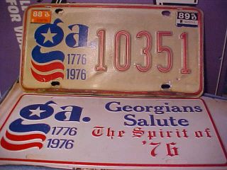Georgia 1776 - 1976 Bicentennial License Plate 10351,  Spirit Of 