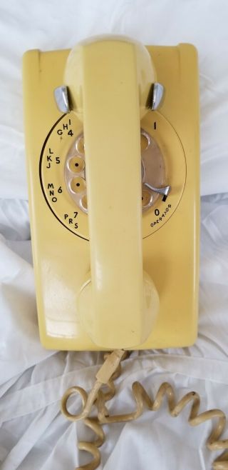 Vintage Western Electric Yellow Wall Phone 554 Bmp Rotary Wall Phone